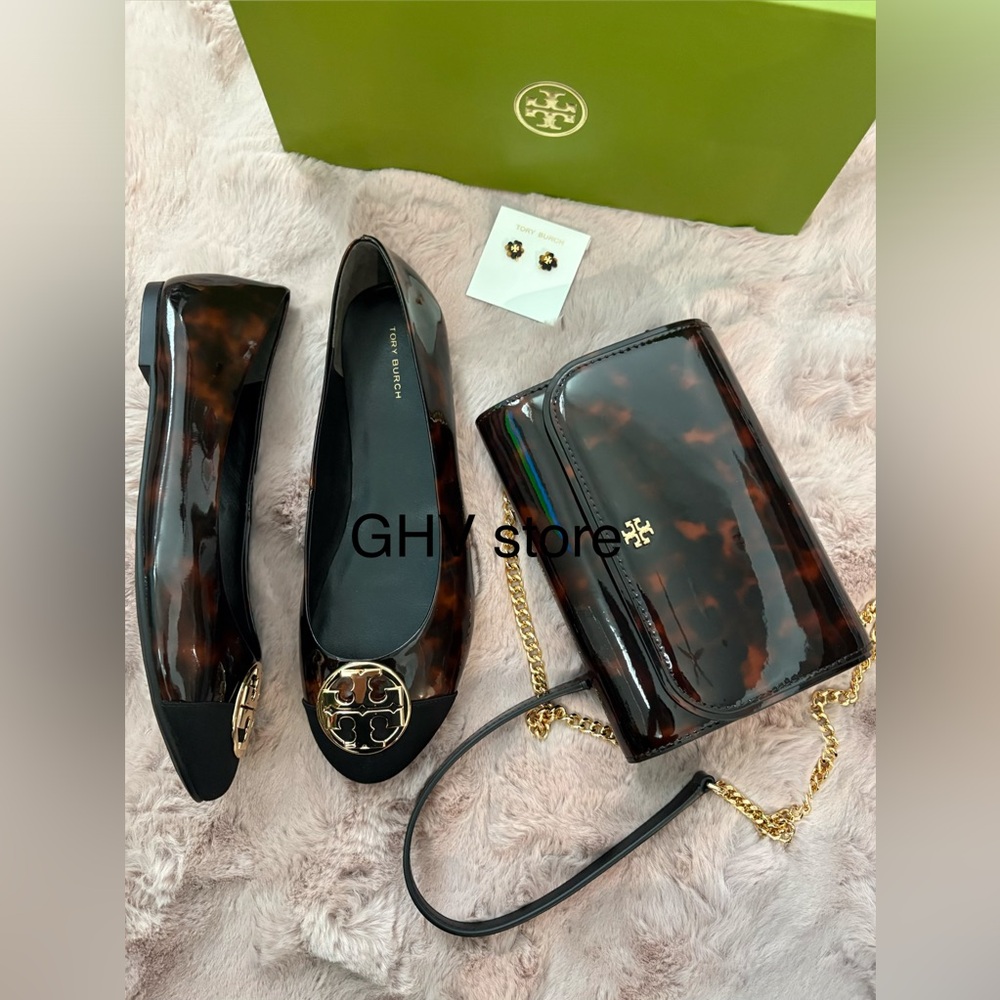 Tory Burch Brown Tortoise chain wallet Bag - Picture 10 of 11